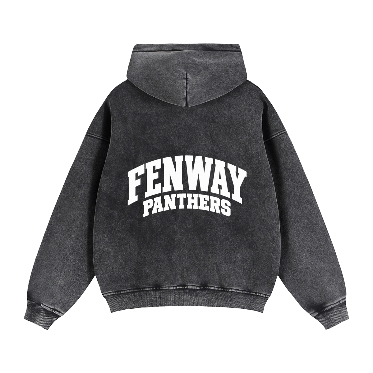 Basic 2 White Fenway Zip-Through Boxy Fleece Hoodie