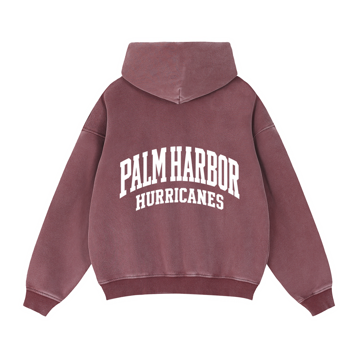 Basic 2 White Palm Harbor Zip-Through Boxy Fleece Hoodie