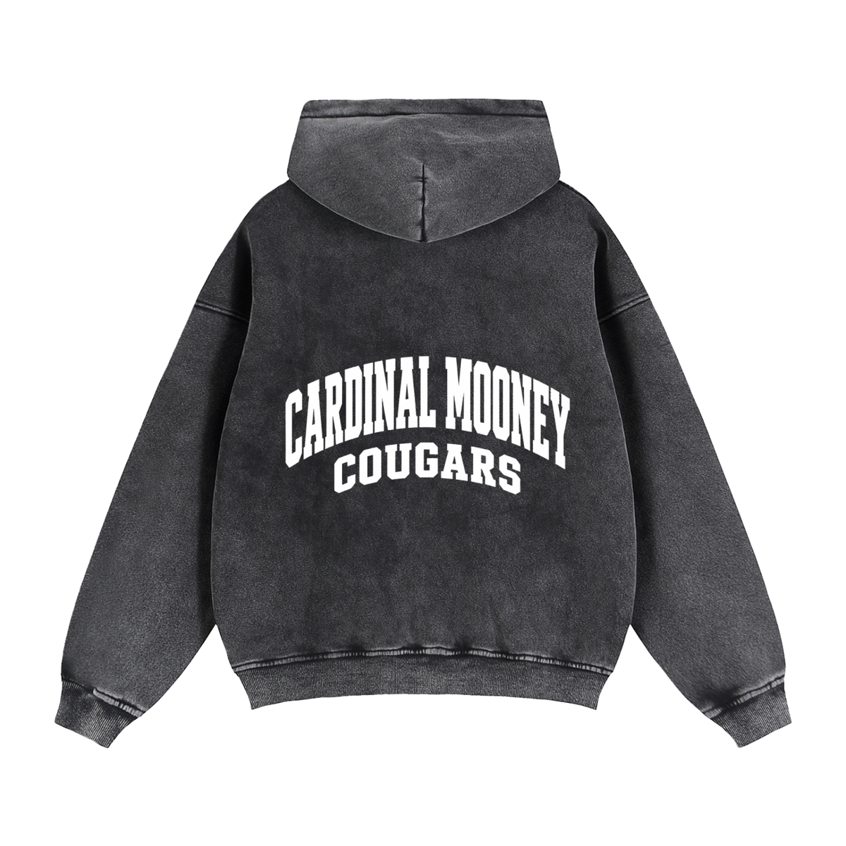 Basic 2 White Cardinal Mooney Zip-Through Boxy Fleece Hoodie