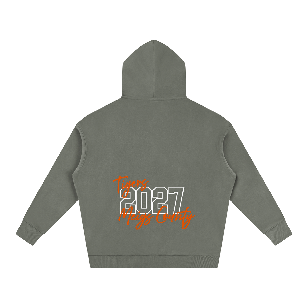 Cursive Front Meigs County Oversize Fleeced Hoodie