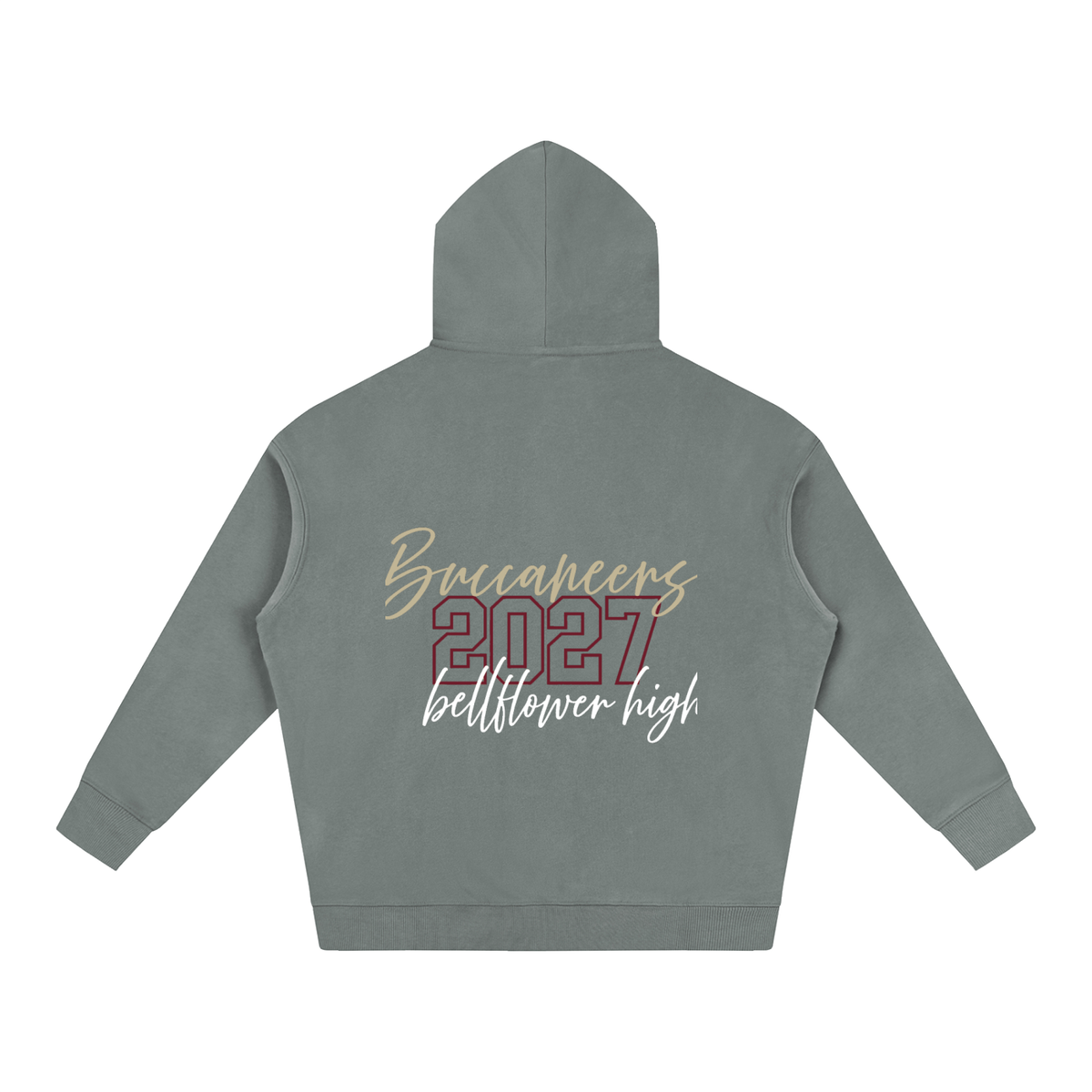 Cursive Front Bellflower Oversize Fleeced Hoodie