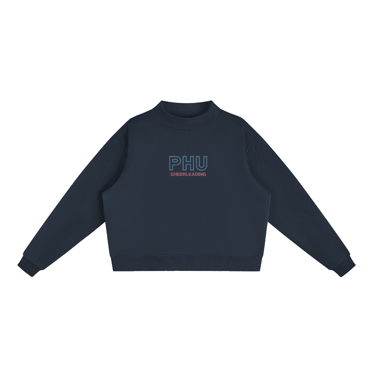 EMBROIDERED Fleece Mock-Neck Crew Sweatshirt