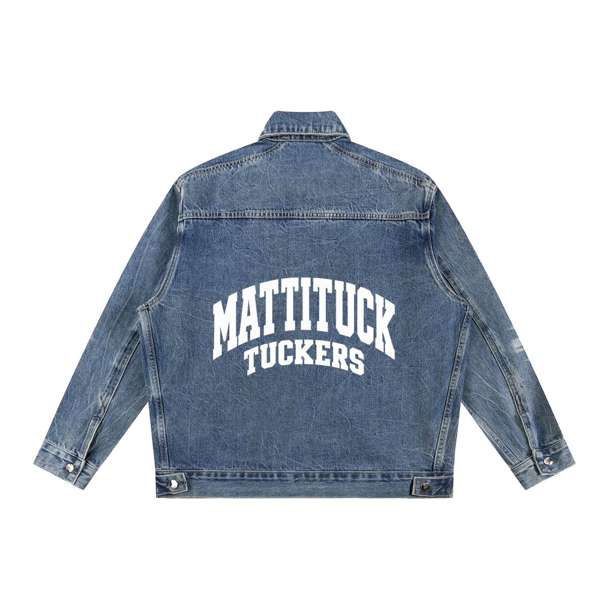 Basic 2 White Mattituck Vintage Wash Zip Up Denim Jacket