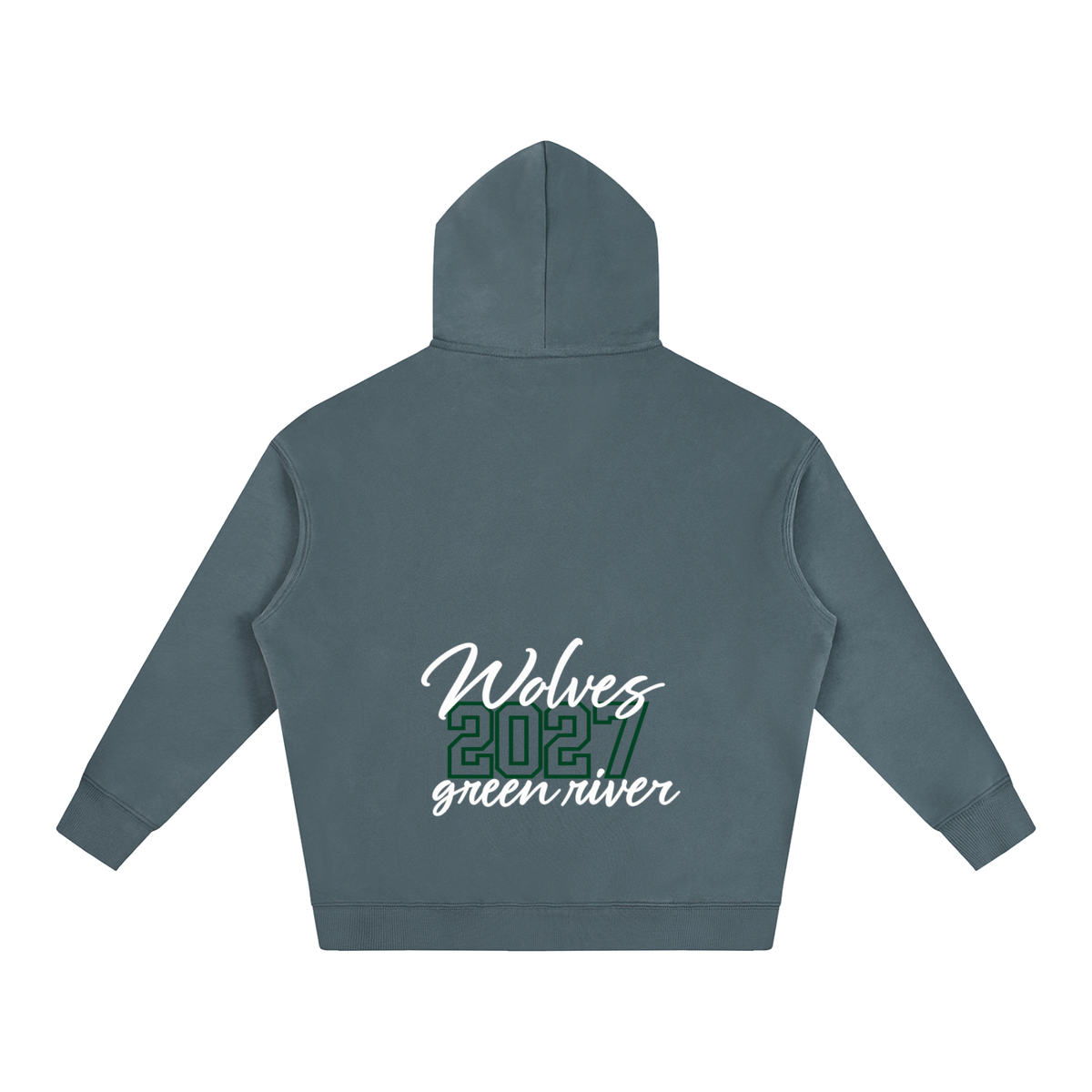 Cursive Front Green River Oversize Fleeced Hoodie
