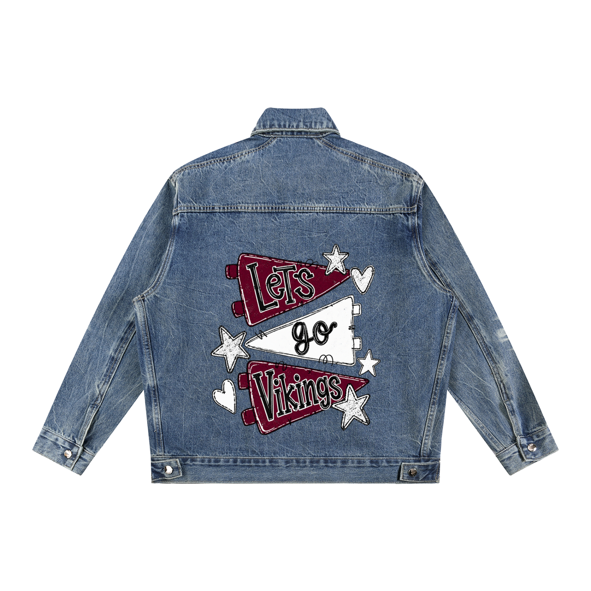 Lets Go East Lyme Vintage Wash Zip Up Denim Jacket
