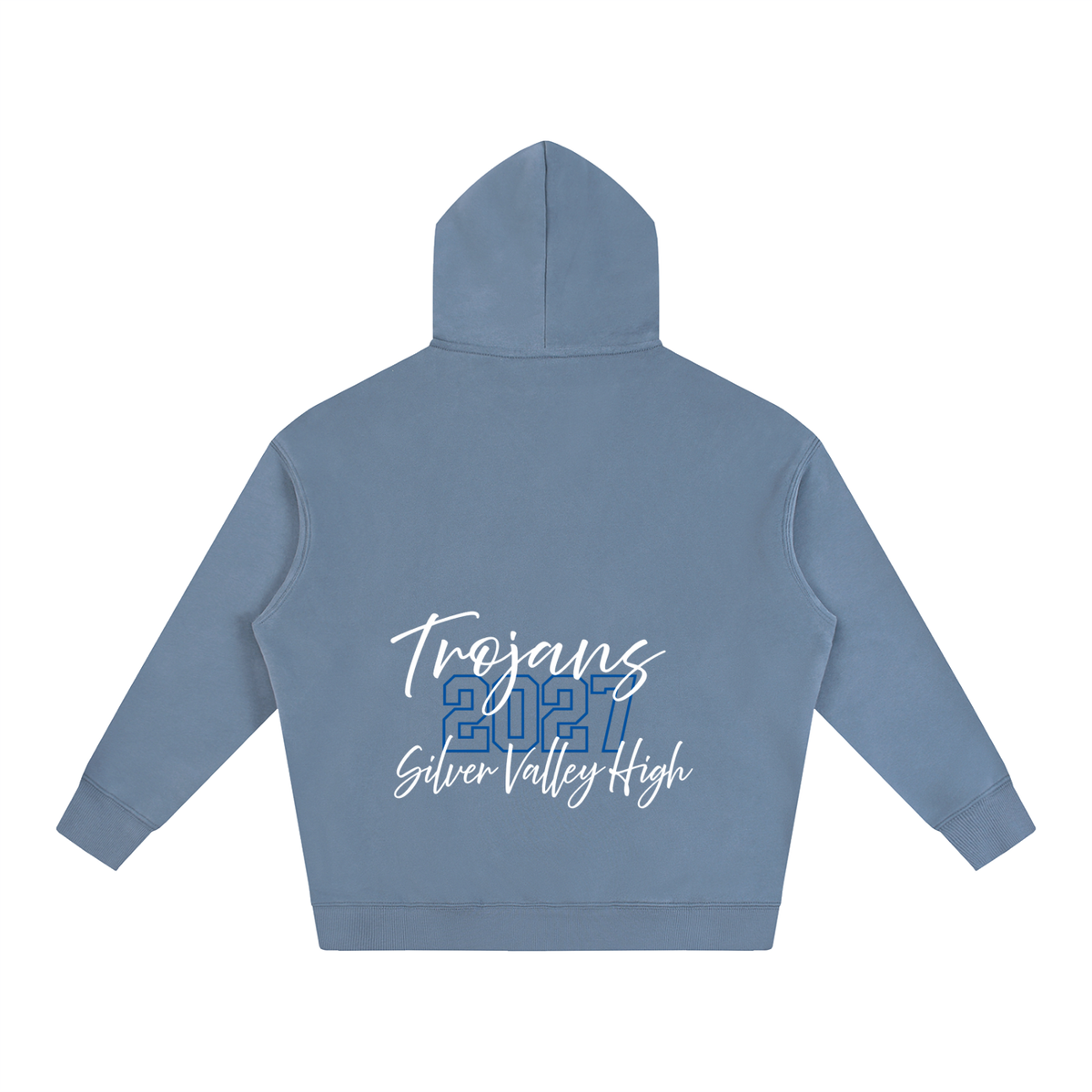 Cursive Front Silver Valley Oversize Fleeced Hoodie
