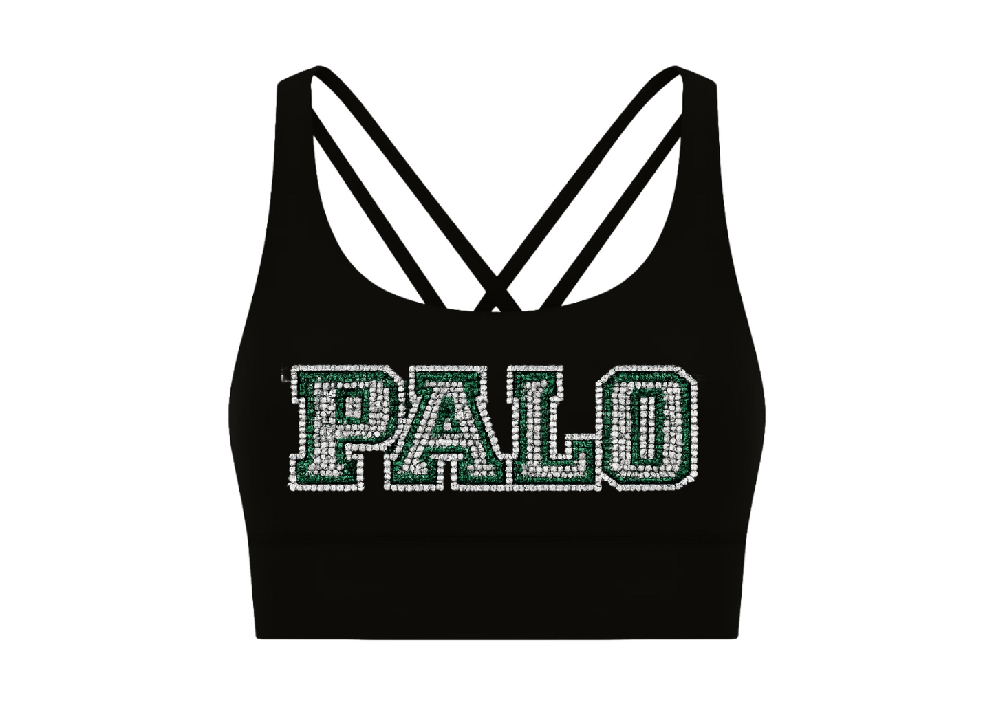 Faux Rhinestone Sports Bra