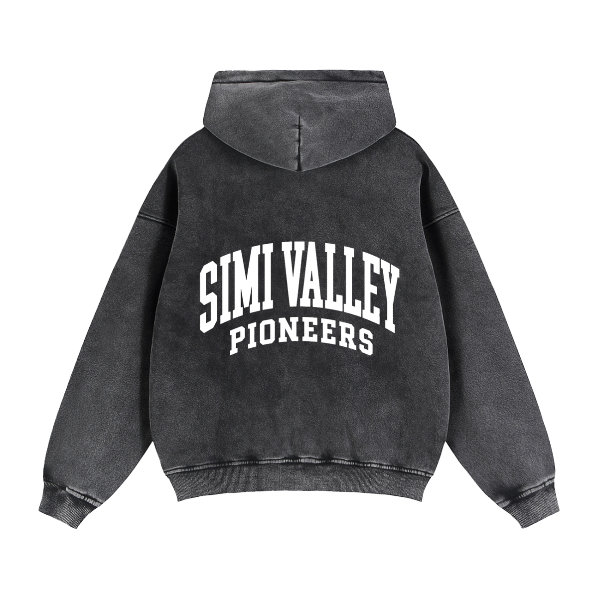 Basic 2 White Simi Valley Zip-Through Boxy Fleece Hoodie
