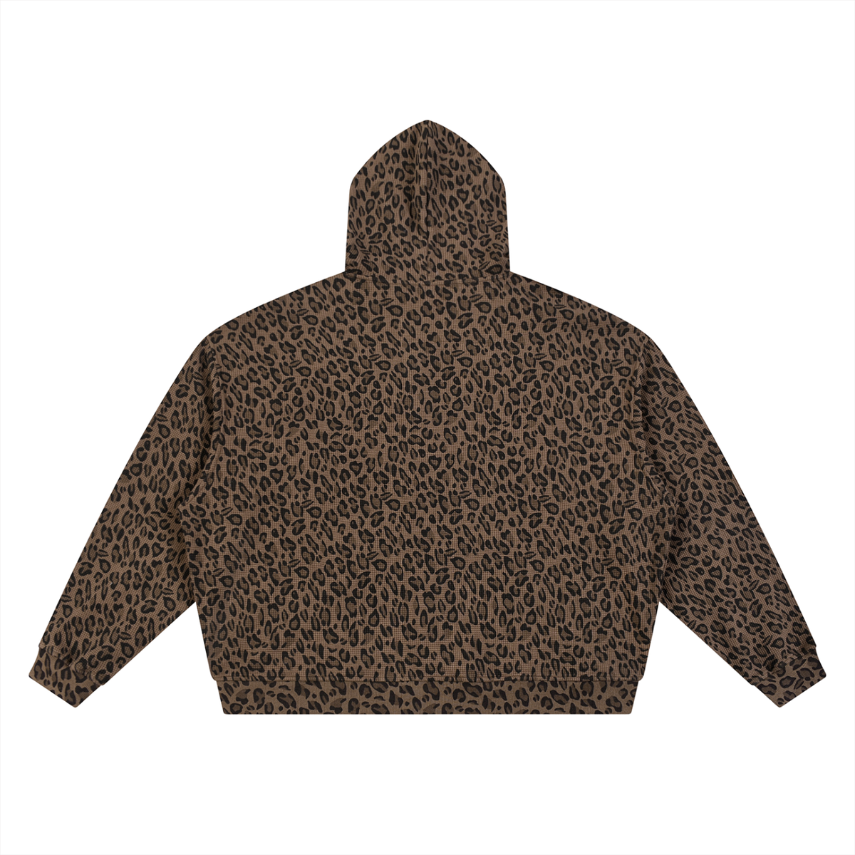 FICTH Unisex Leopard Print Waffle Full Zip Hoodie