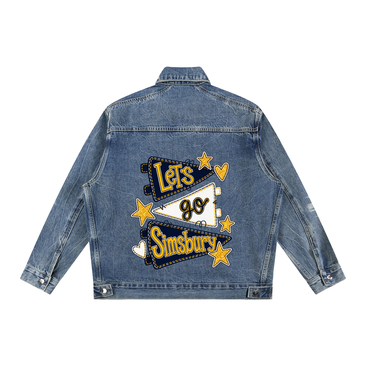 Lets Go Simsbury Vintage Wash Zip Up Denim Jacket