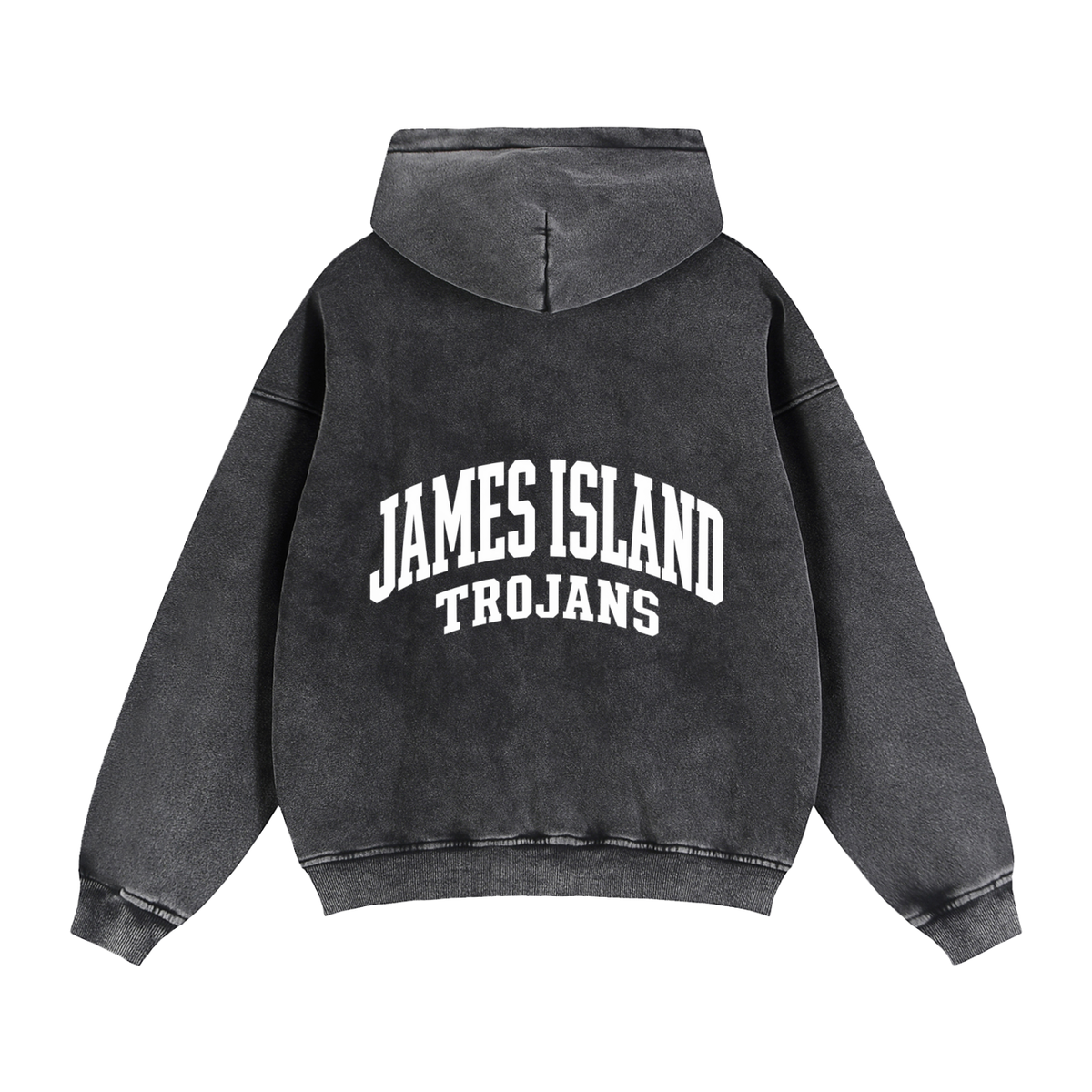Basic 2 White James Island Zip-Through Boxy Fleece Hoodie