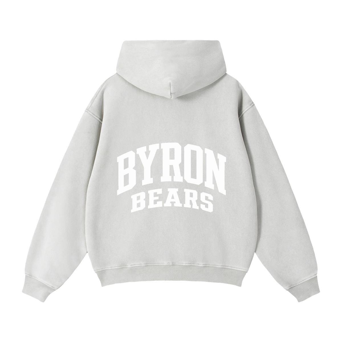 Basic 2 White Byron Zip-Through Boxy Fleece Hoodie