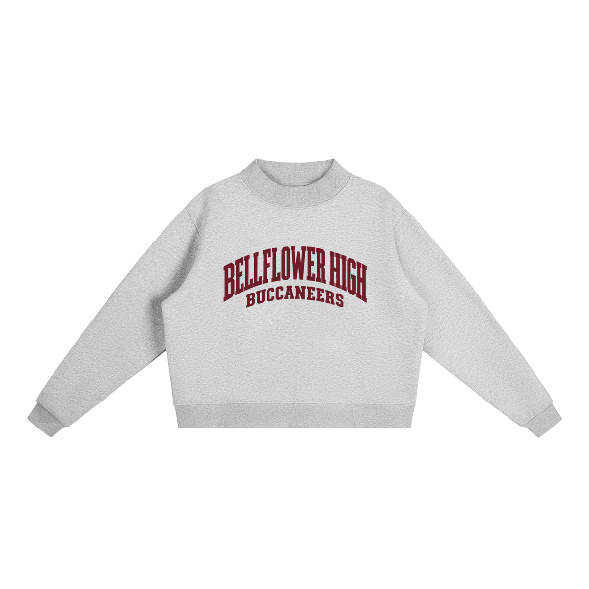 Basic 2 Bellflower Essential Fleece Mock-Neck Crew Sweatshirt