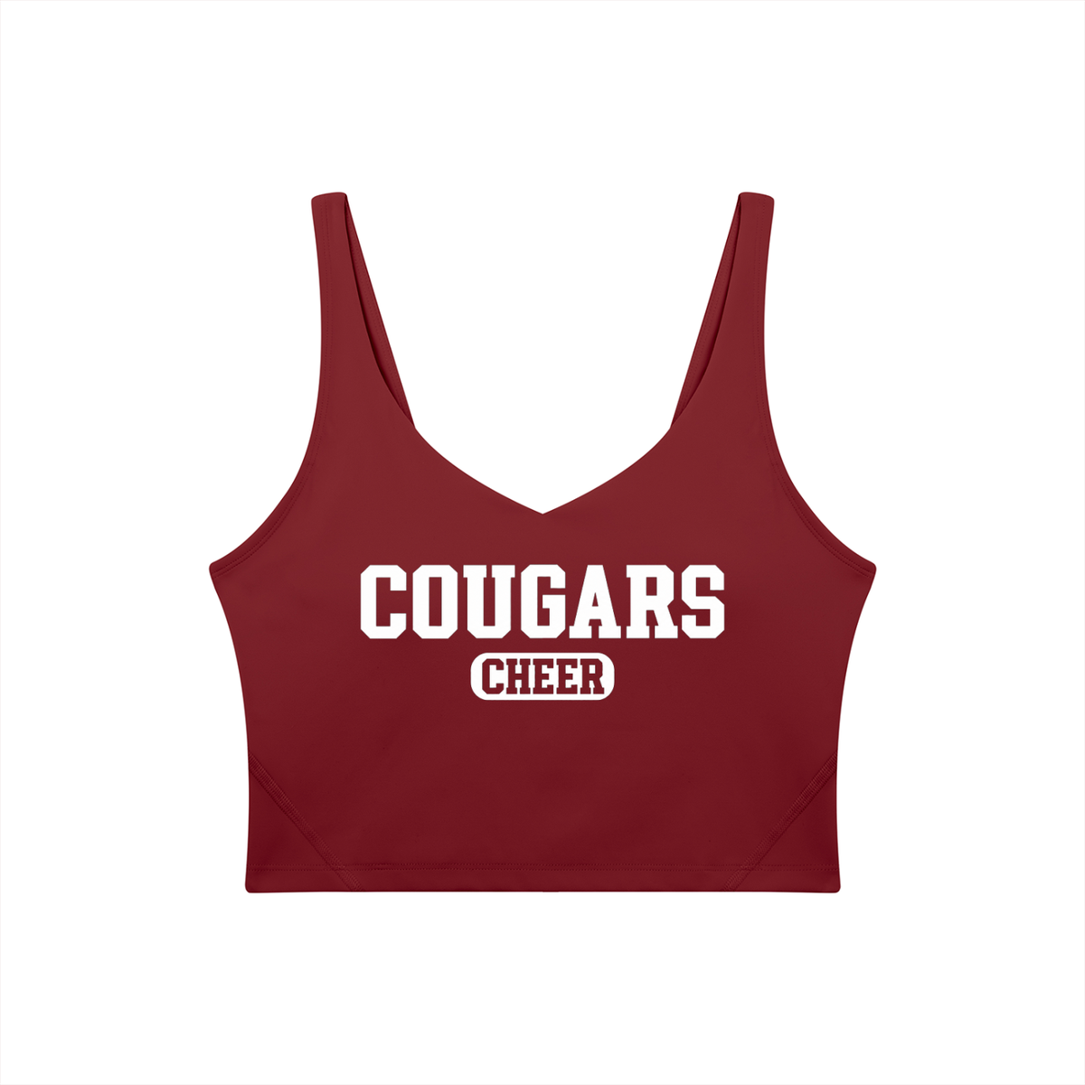 Old School Cardinal Mooney Women's V-Neck Yoga Sports Bra