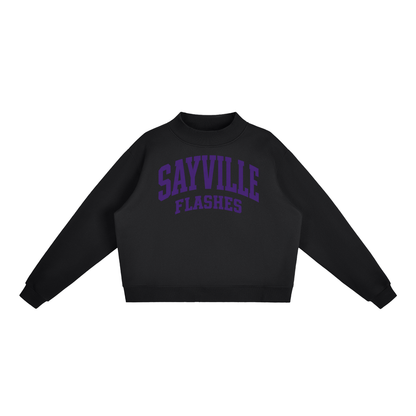 Basic 2 Sayville Essential Fleece Mock-Neck Crew Sweatshirt (printed)
