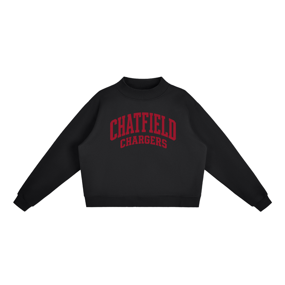 Basic 2 Chatfield Essential Fleece Mock-Neck Crew Sweatshirt (printed)