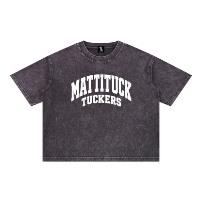 Basic 2 White Mattituck Mineral Wash Boxy Cotton T-Shirt