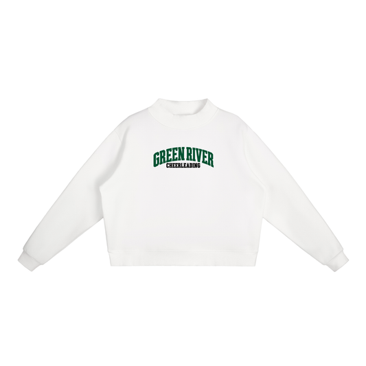 Basic 1 Green River Essential Fleece Mock-Neck Crew Sweatshirt (printed)
