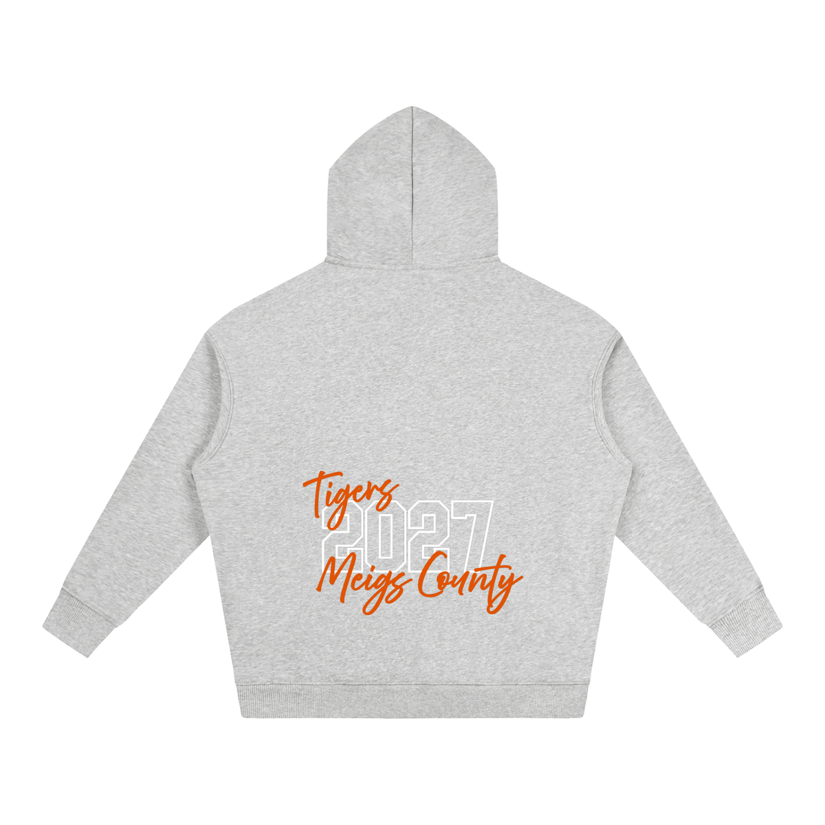 Cursive Front Meigs County Oversize Fleeced Hoodie