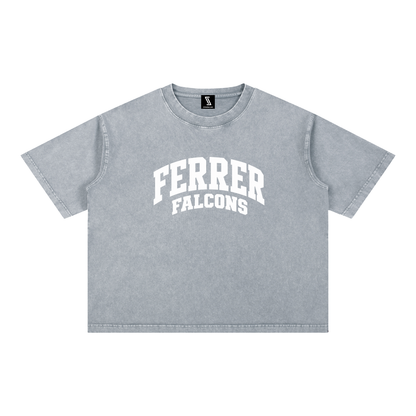 Basic 2 White St Vincent Ferrer Mineral Wash Boxy Cotton T-Shirt
