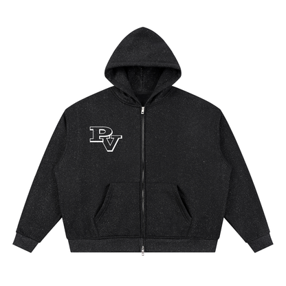Unisex Sparkles Full Zip Boxy Hoodie