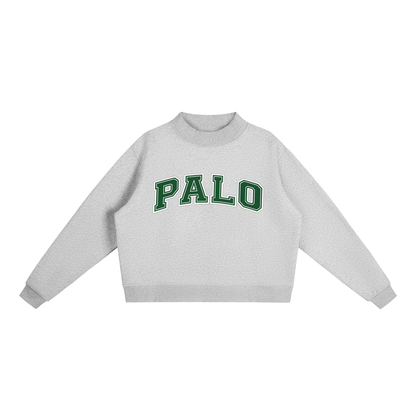 Essential Fleece Mock-Neck Crew Sweatshirt