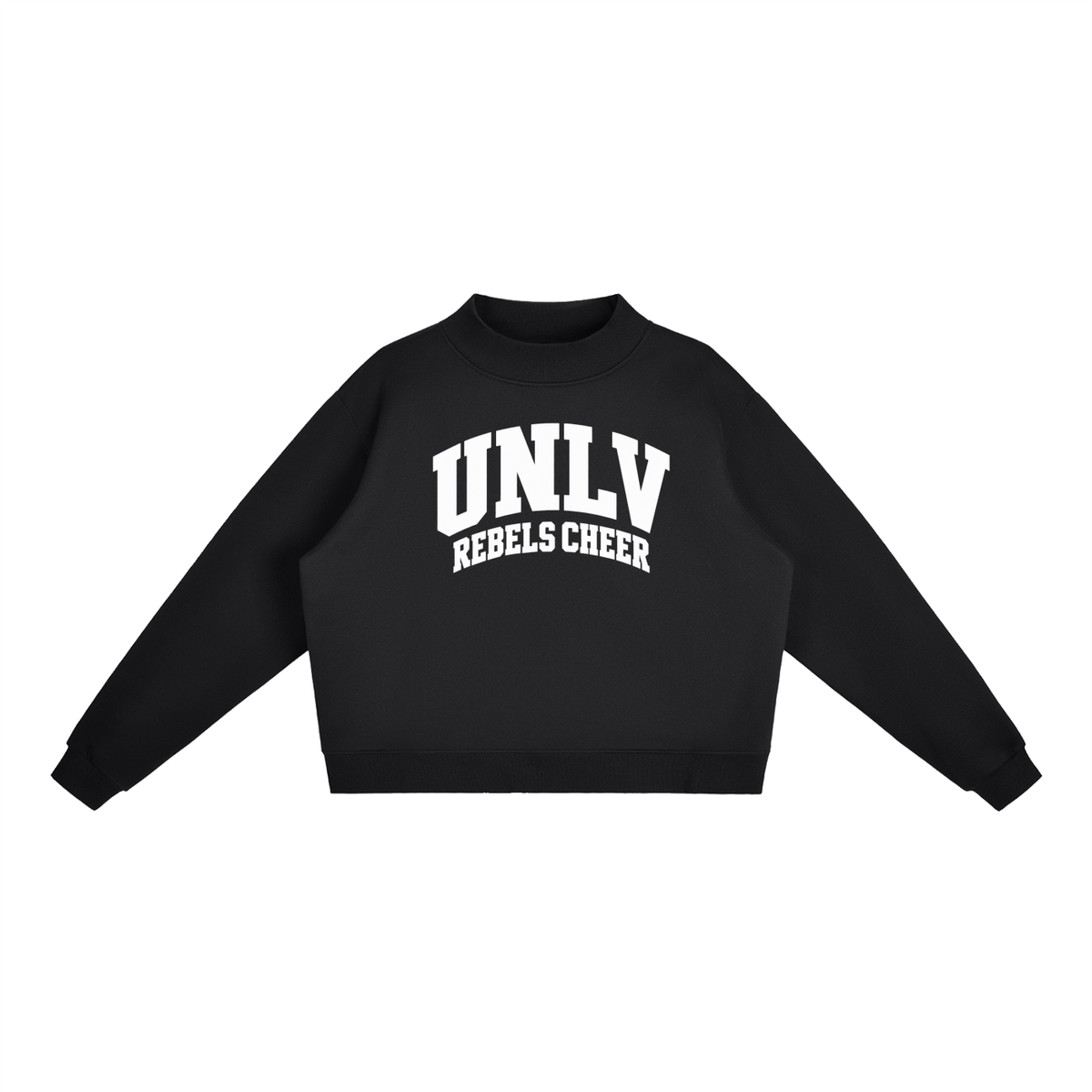 Basic 2 White UNLV Essential Fleece Mock-Neck Crew Sweatshirt (printed)