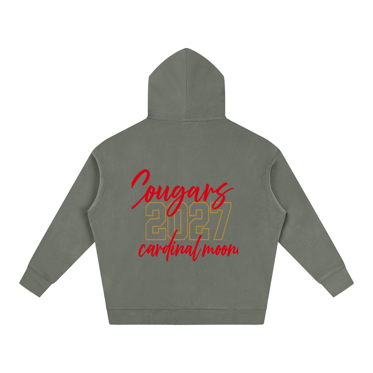 Cursive Front Cardinal Mooney Oversize Fleeced Hoodie