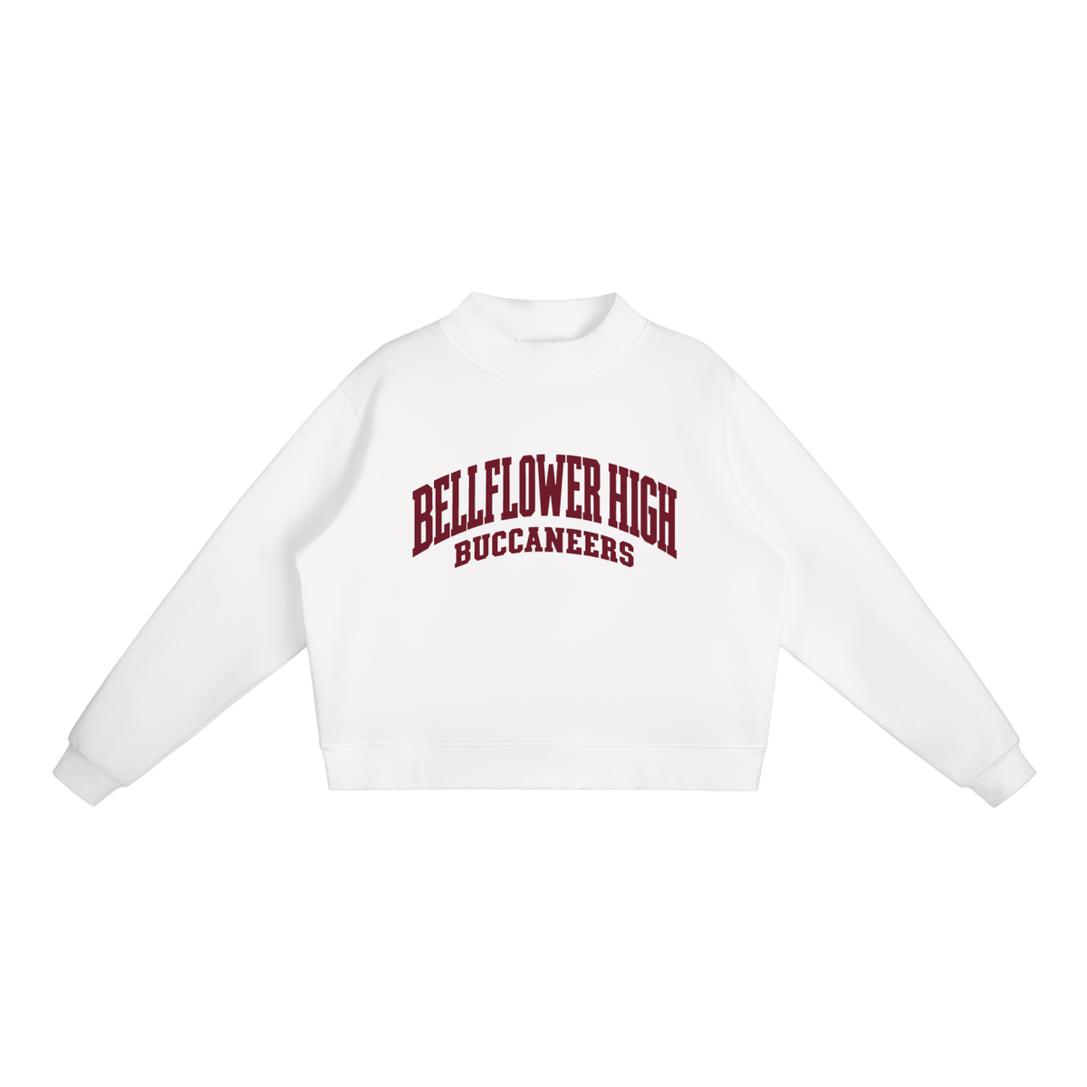 Basic 2 Bellflower Essential Fleece Mock-Neck Crew Sweatshirt