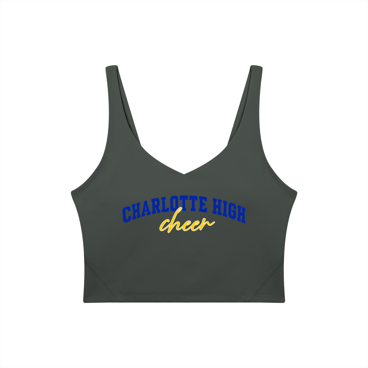 Cursive Charlotte Women's V-Neck Yoga Sports Bra