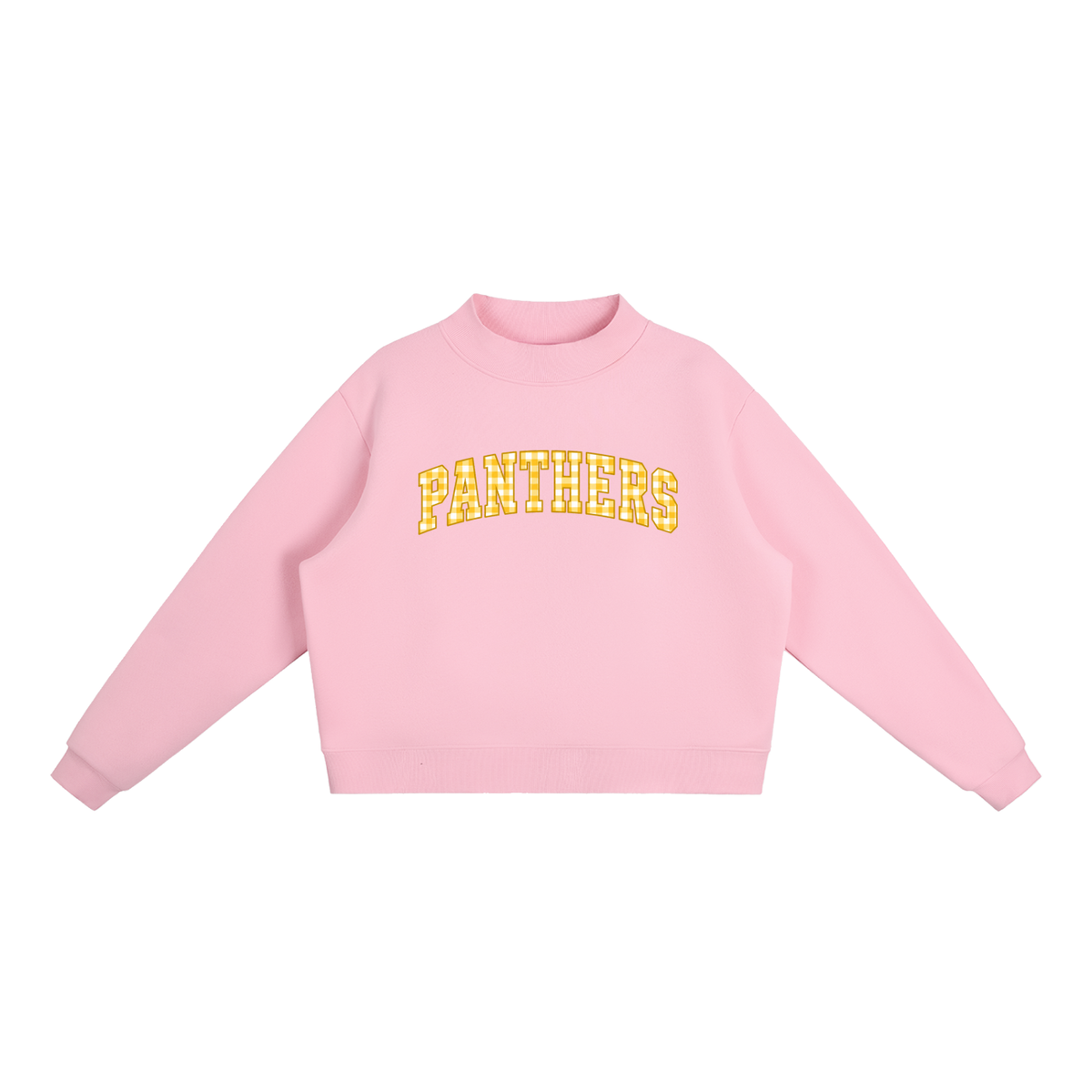 Gingham Fenway Essential Fleece Mock-Neck Crew Sweatshirt (printed)