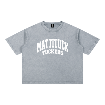 Basic 2 White Mattituck Mineral Wash Boxy Cotton T-Shirt