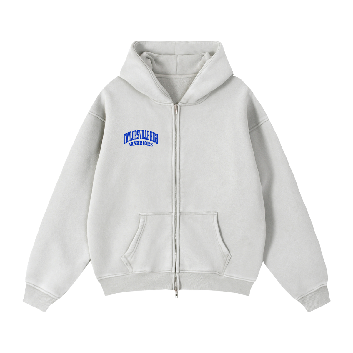 Zip-Through Boxy Fleece Hoodie