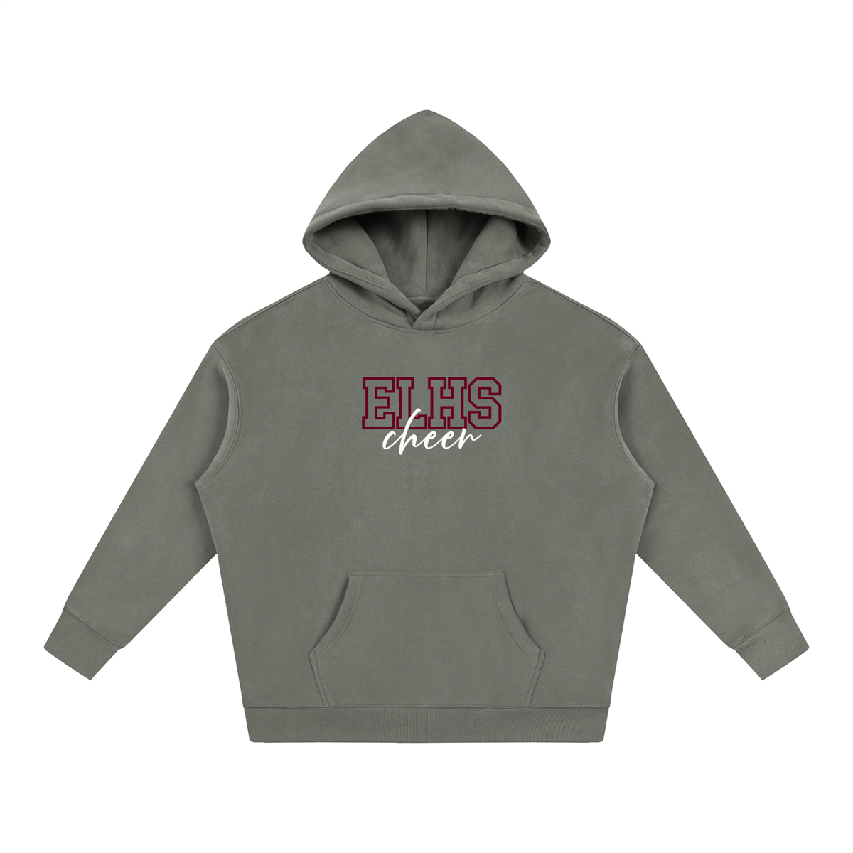Cursive Front East Lyme Oversize Fleeced Hoodie