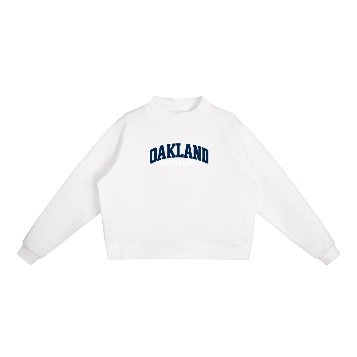 Basic 1 Oakland Middle Essential Fleece Mock-Neck Crew Sweatshirt (printed)