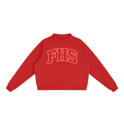 Polka Dot Fitch Essential Fleece Mock-Neck Crew Sweatshirt (printed)