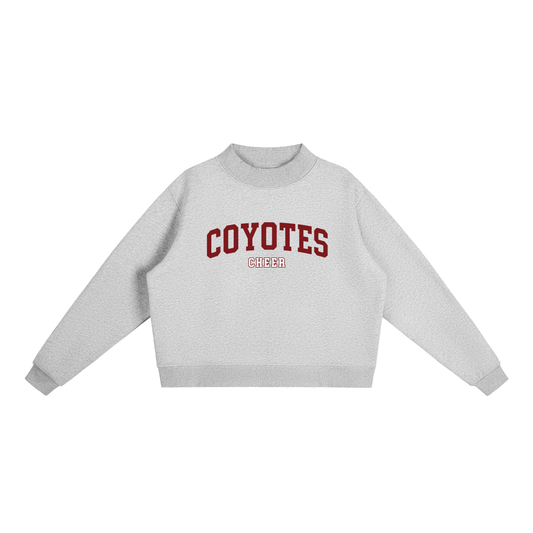 Essential Fleece Mock-Neck Crew Printed Sweatshirt