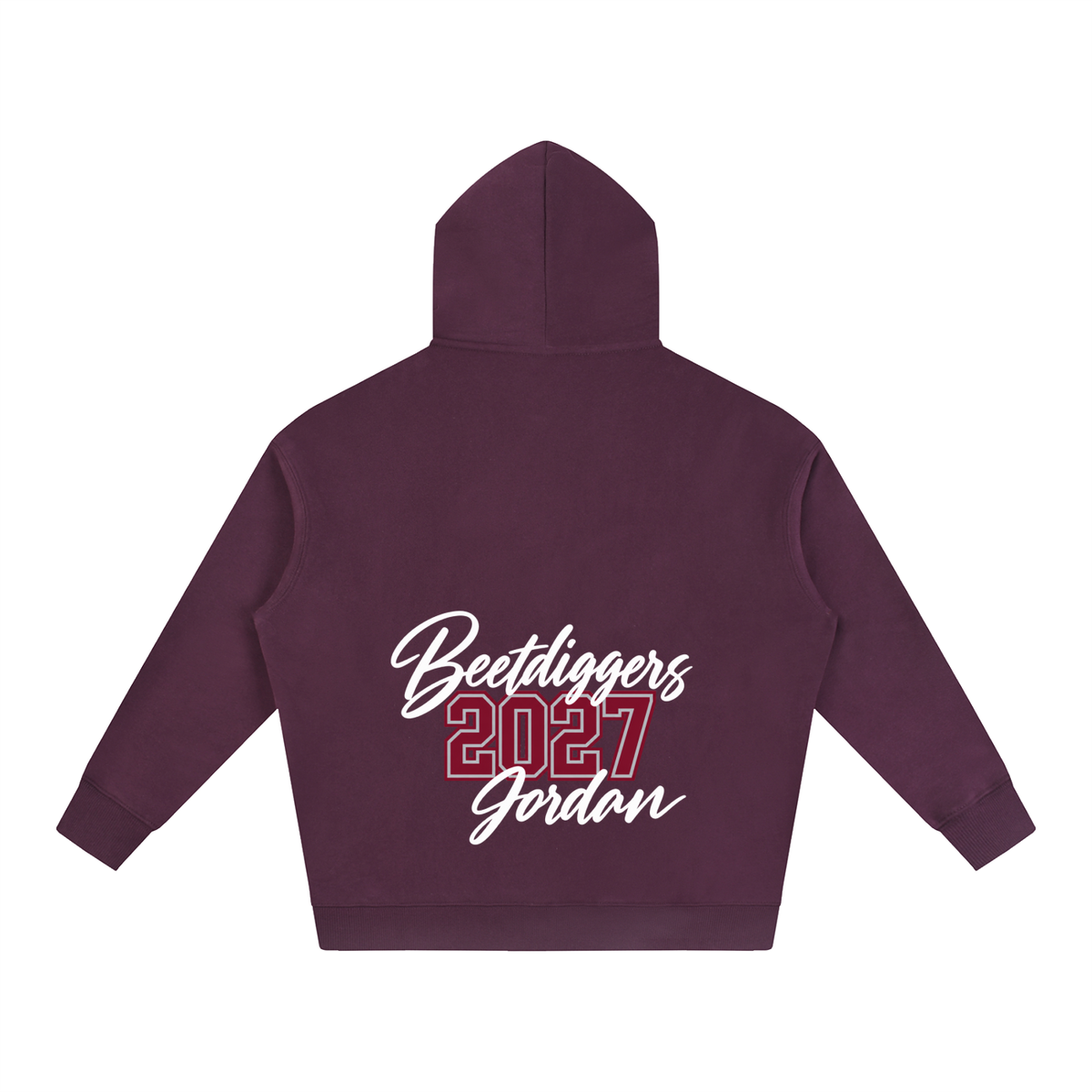 Cursive Front Jordan Oversize Fleeced Hoodie