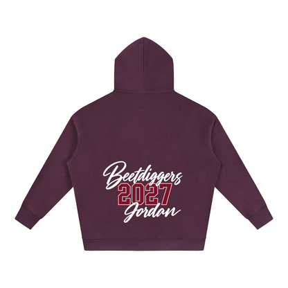 Cursive Front Jordan Oversize Fleeced Hoodie