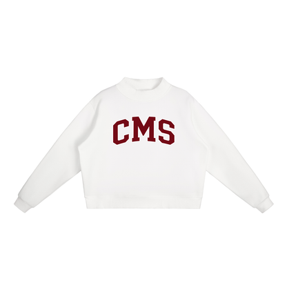 Essential Fleece Mock-Neck Crew Sweatshirt