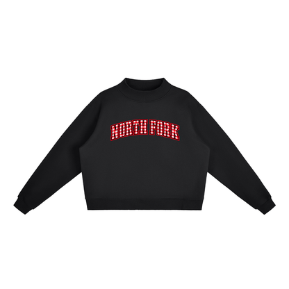 Gingham North Fork Essential Fleece Mock-Neck Crew Sweatshirt (printed)