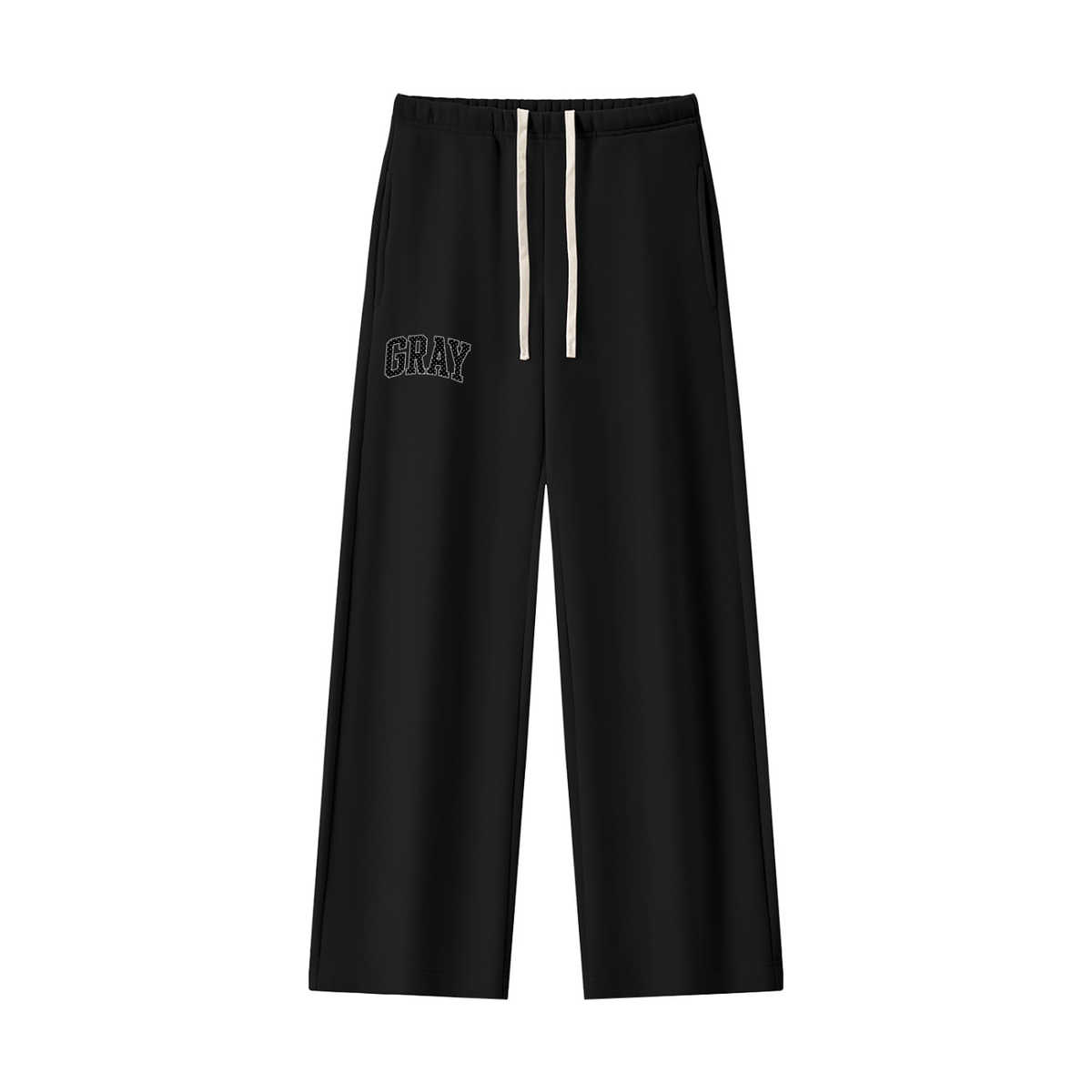 Gray Polka Women's Straight Leg Fleece Sweatpants
