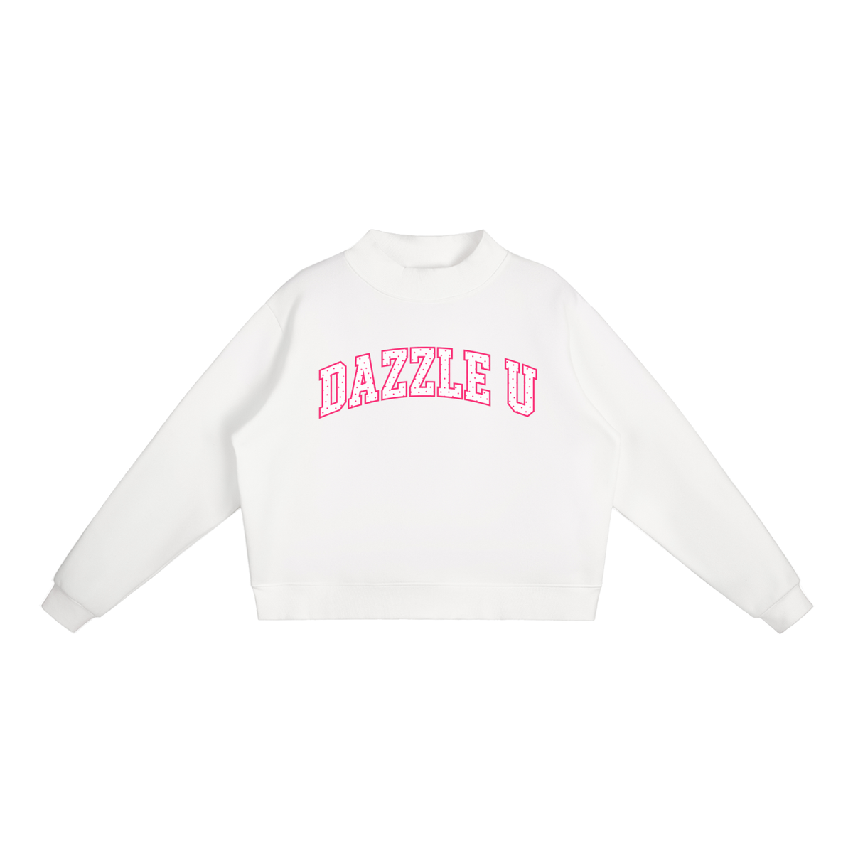 *NEW* Polka Dot Fleece Mock-Neck Crew Sweatshirt