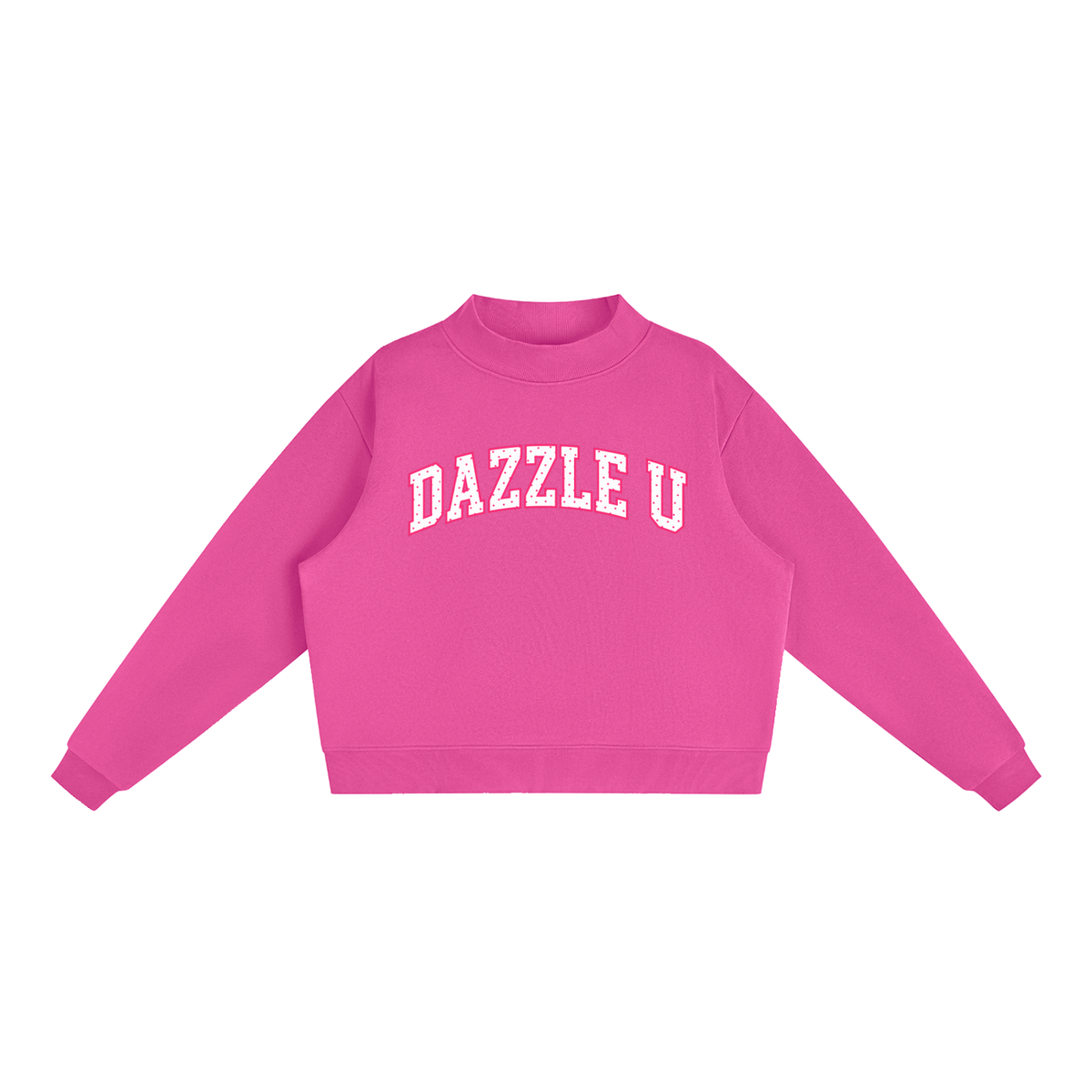 *NEW* Polka Dot Fleece Mock-Neck Crew Sweatshirt