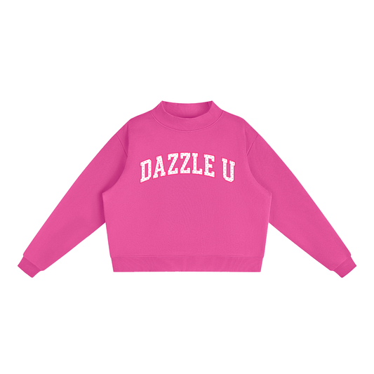 *NEW* Polka Dot Fleece Mock-Neck Crew Sweatshirt