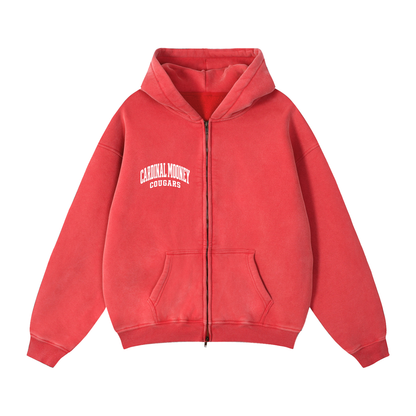 Zip-Through Boxy Fleece Hoodie