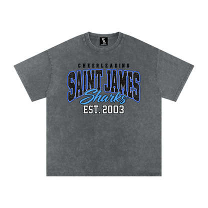 Vintage Saint James Snow Washed Oversized Cotton T-Shirt
