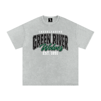 Vintage Green River Snow Washed Oversized Cotton T-Shirt