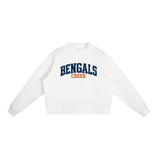Essential Fleece Mock-Neck Crew Sweatshirt