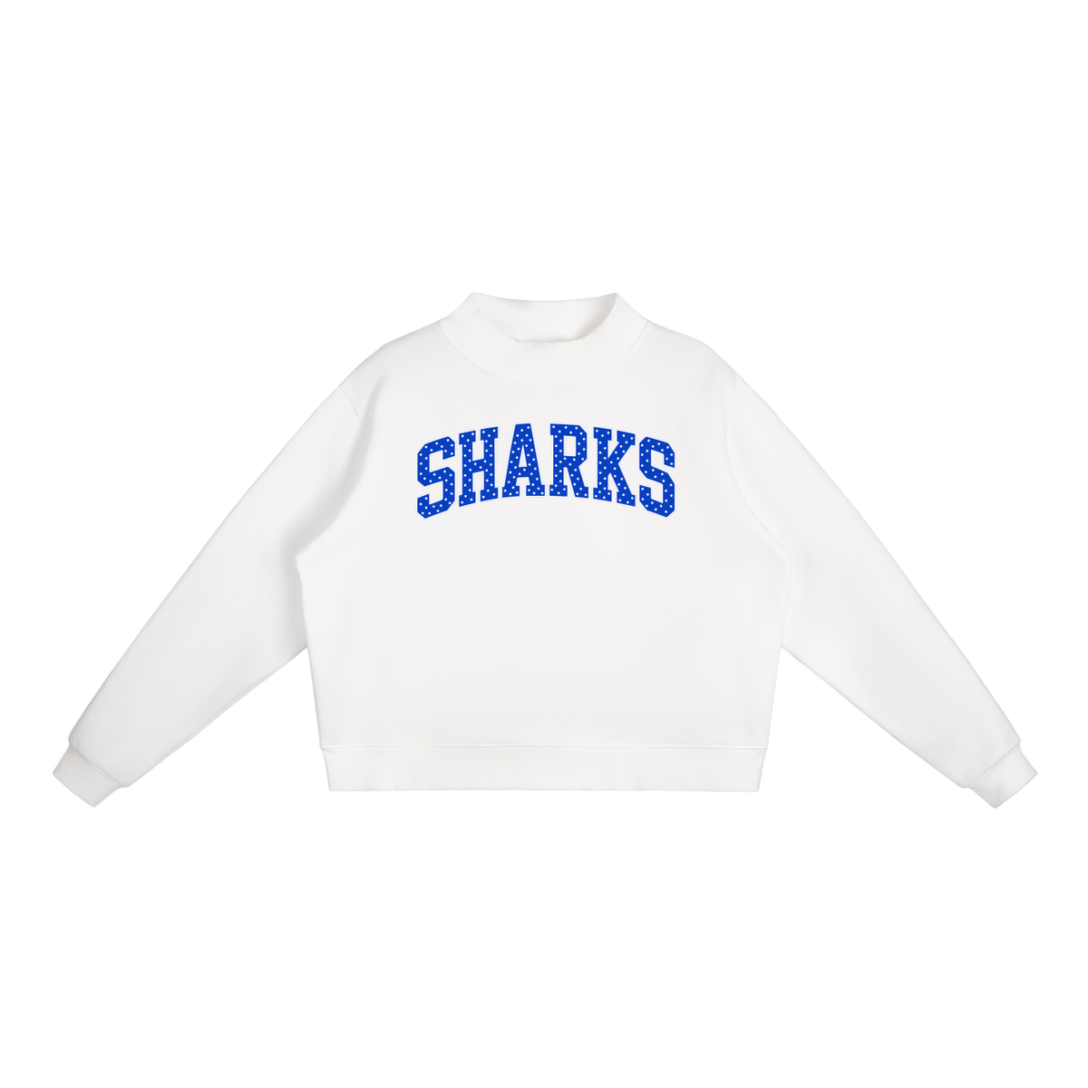 Polka Dot Saint James Essential Fleece Mock-Neck Crew Sweatshirt (printed)